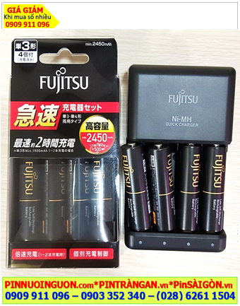 Fujitsu FCT344ACHFX(FX) _Bộ sạc kèm 4 pin sạc Fujitsu HR-3UTHC (AA2450mAh 1.2v) Nội địa Nhật